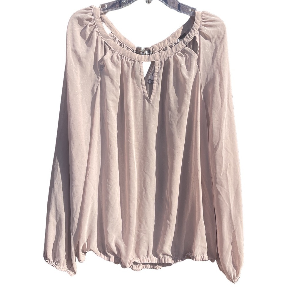 Jennifer Lopez Light Brown Cream Top Blouse